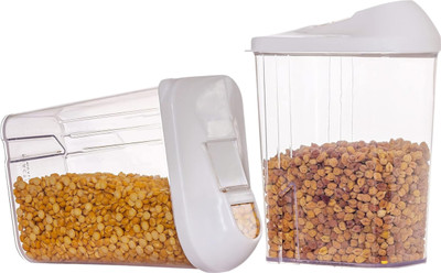 CHHOTI TOKRI Plastic Cereal Dispenser  - 750 ml(Pack of 2, Transparent)