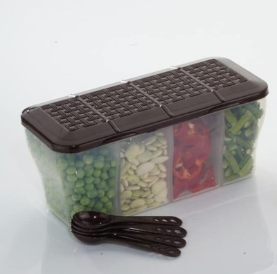 Glitzify Plastic Grocery Container  - 1800 ml(Brown)