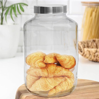 Pure Source India Glass Cookie Jar  - 2 L(Clear)