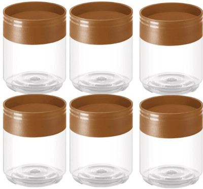 vristo Plastic Utility Container  - 250 ml(Pack of 6, Brown)