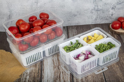 Kritika Enterprise Plastic Fridge Container  - 2000 ml(Pack of 3, Clear)