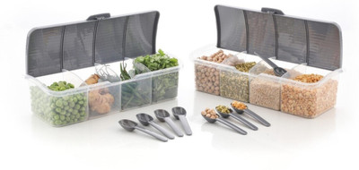 ECONEST Plastic Grocery Container  - 1750 ml(Pack of 2, Grey)