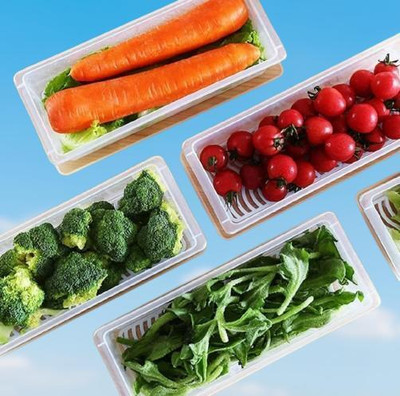 NORVIUM Plastic Fridge Container  - 1500 ml(Pack of 6, White)