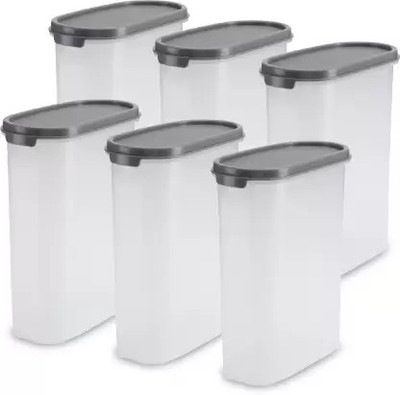 NEELESHWARI Plastic Grocery Container  - 2300 ml(Pack of 6, Clear)