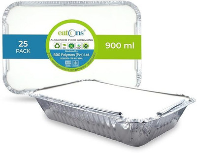 EATONS Aluminium Utility Container  - 900 ml(Pack of 25, Silver)
