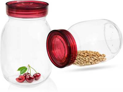 Pure Source India Glass Utility Container  - 1800 ml(Pack of 2, Clear)