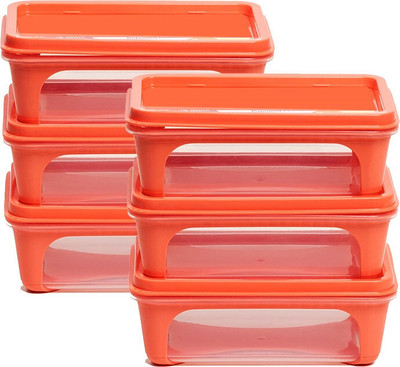 Unica Plastic Utility Container  - 200 ml(Pack of 6, Red)