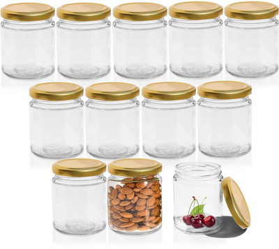 Pure Source India Glass Cookie Jar  - 50 g(Pack of 12, Clear)