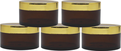 PrismaPac Plastic Utility Container  - 50 g(Pack of 5, Brown, Gold)