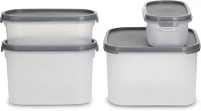 NEELESHWARI Plastic Utility Container  - 500 ml, 1100 ml, 2700 ml(Pack of 4, Clear)
