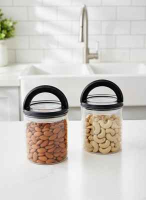 AARDEV ENTERPRISES Plastic, Silicone Grocery Container  - 600 ml(Pack of 2, Black)