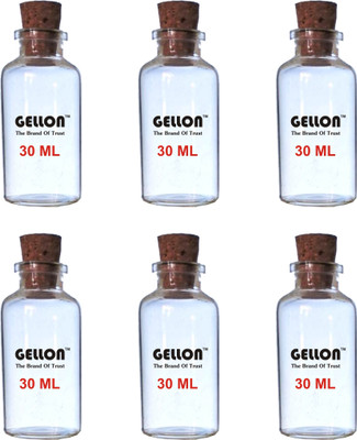 gellon Glass Utility Container  - 30 ml(Pack of 6, Transparent)