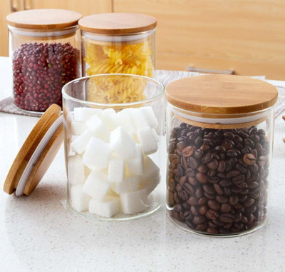 NAVPATH Glass Grocery Container  - 1100 ml(Pack of 4, Clear)
