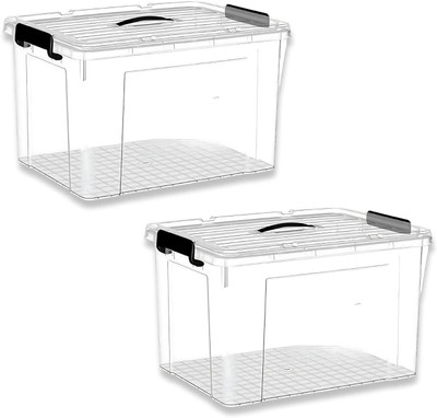 WHISKET Plastic Utility Container  - 20 kg(Pack of 2, Clear)