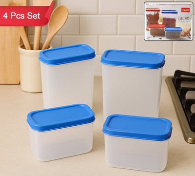 Oblivion Plastic Utility Container  - 1800 ml(Pack of 4, Blue)