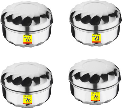 AEROBIX Steel Grocery Container  - 250 ml(Pack of 4, Silver)