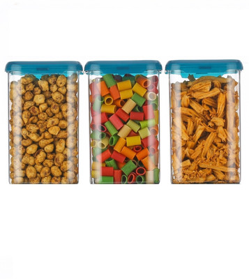 kitchkart Plastic Grocery Container  - 1200 ml(Pack of 3, Clear)