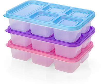 2Mech Plastic Fridge Container  - 1000 ml(Pack of 3, White)