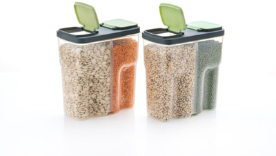 ECONEST Plastic Grocery Container  - 2500 ml(Pack of 2, Green)