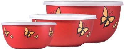 BOWLMAN Steel, Plastic Fridge Container  - 3000 ml(Pack of 3, Red)