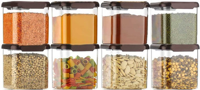 SKYLIFE Plastic Grocery Container  - 500 ml(Pack of 8, Brown)
