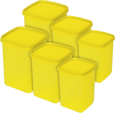 KUBER INDUSTRIES Plastic Grocery Container  - 3000 ml(Pack of 6, Green)