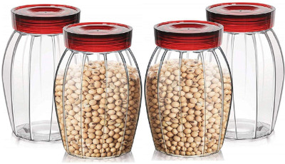 RUTVIHK Glass Tea Coffee & Sugar Container  - 2000 ml(Pack of 2, Clear)