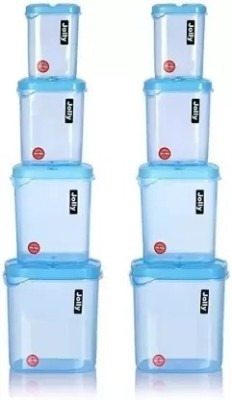 Krique Plastic Grocery Container  - 500 ml, 1000 ml, 2000 ml, 3000 ml(Pack of 8, Blue)