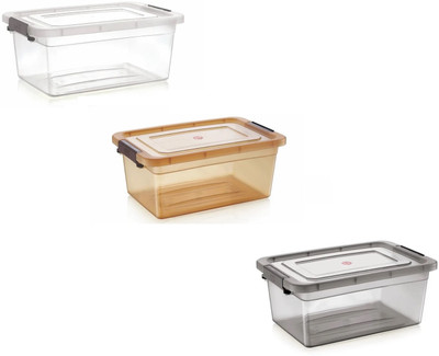 NAKODA Plastic Utility Container  - 1000 ml(Pack of 3, Off White)