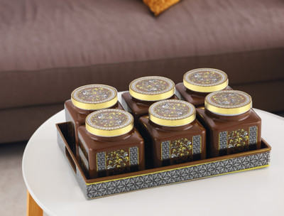 Nabhya Plastic Grocery Container  - 500 ml(Pack of 6, Brown)