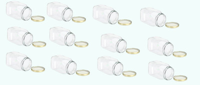 AFAST Glass Grocery Container  - 400 ml(Pack of 12, Clear)