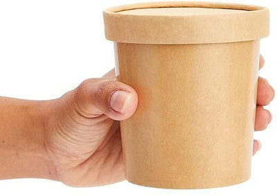 SANWALSA Paper Utility Container  - 1000 ml(Pack of 15, Brown)