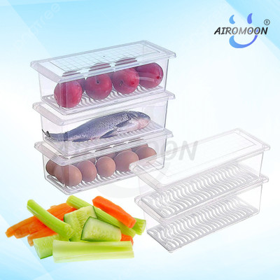 AIROMOON Plastic Fridge Container  - 1500 ml(Pack of 5, White)