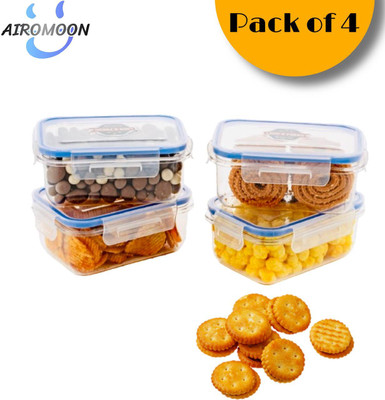 AIROMOON Plastic Grocery Container  - 600 ml(Pack of 4, Blue)