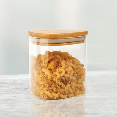 Femora Glass Grocery Container  - 600 ml(Pack of 2, Clear)