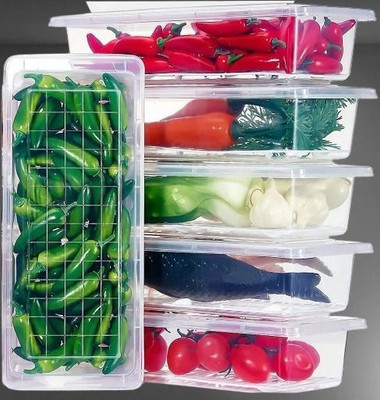 VORST Plastic Fridge Container  - 1500 ml(Pack of 5, Clear)