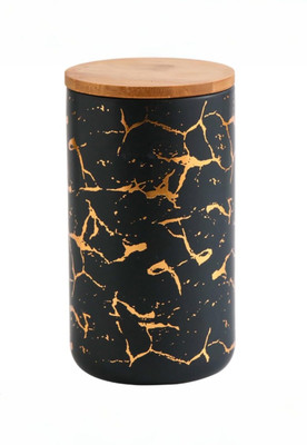 UMAI Ceramic Cookie Jar  - 1000 ml(Black)