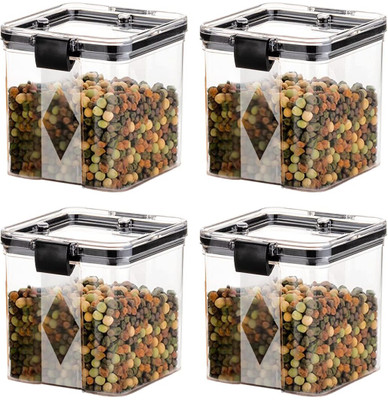 NIEBLA Plastic Cereal Dispenser  - 700 ml(Pack of 4, Clear)