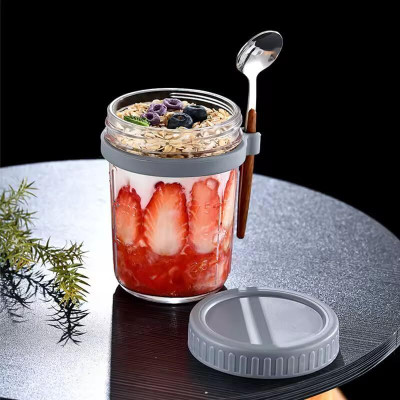 zelovi Glass Grocery Container  - 350 ml(Clear)