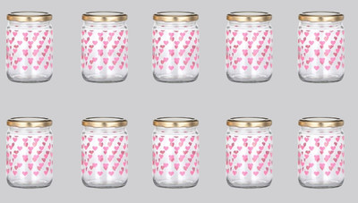 AFAST Glass Grocery Container  - 500 ml(Pack of 10, Clear)