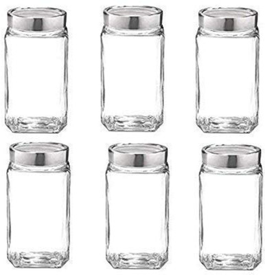 RUTVIHK Glass Grocery Container  - 300 ml(Pack of 6, Clear)