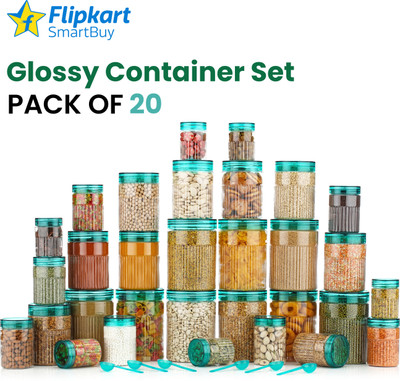 Flipkart SmartBuy Plastic Grocery Container  - 1200 ml, 650 ml, 350 ml, 250 ml(Pack of 20, Green)