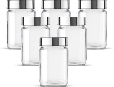 ON GATE Glass Grocery Container  - 300 ml(Pack of 6, Clear)