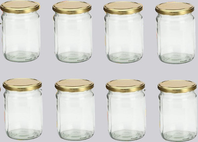 1st Time Glass Utility Container  - 500 ml(Pack of 8, Clear)