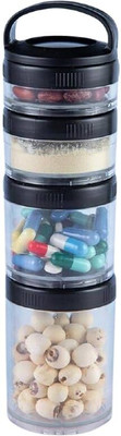 ZOMIFY Plastic Cookie Jar  - 1000 ml(Black)