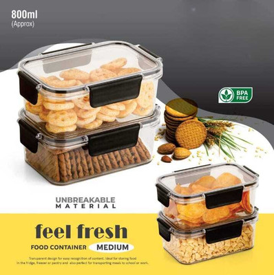 futurist world Glass Grocery Container  - 800 ml(Pack of 2, Multicolor)