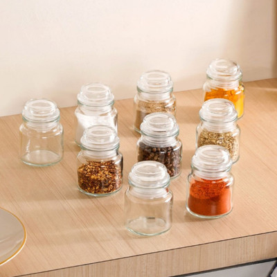 Nestasia Glass Utility Container  - 100 ml(Pack of 12, Clear)