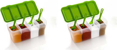 MAGICSPOON Polypropylene Utility Container  - 1800 ml(Pack of 2, Green, Multicolor)