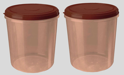 AK HUB Plastic Grocery Container  - 5000 ml(Pack of 2, Brown)