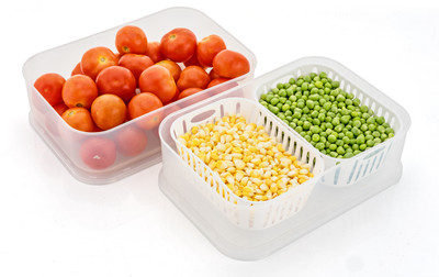 RNM Plastic Fridge Container  - 400 ml(White)